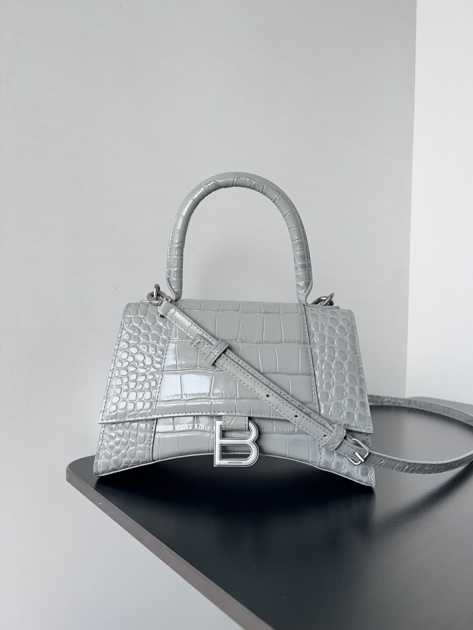 Balenciagα Hourglass 70034/Crocodile Dark Gray