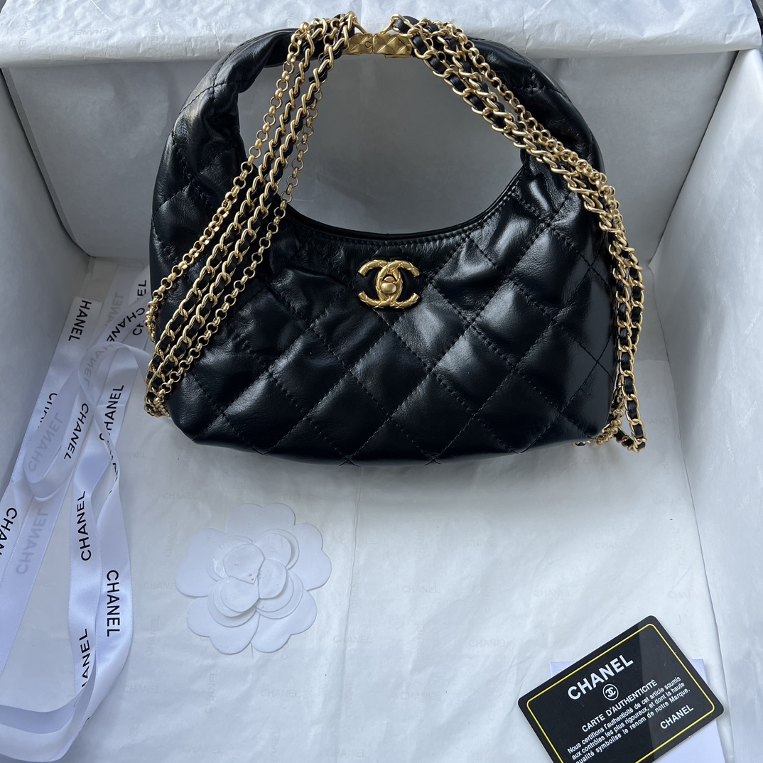 Chanel 24A new chain hobo black bag 365