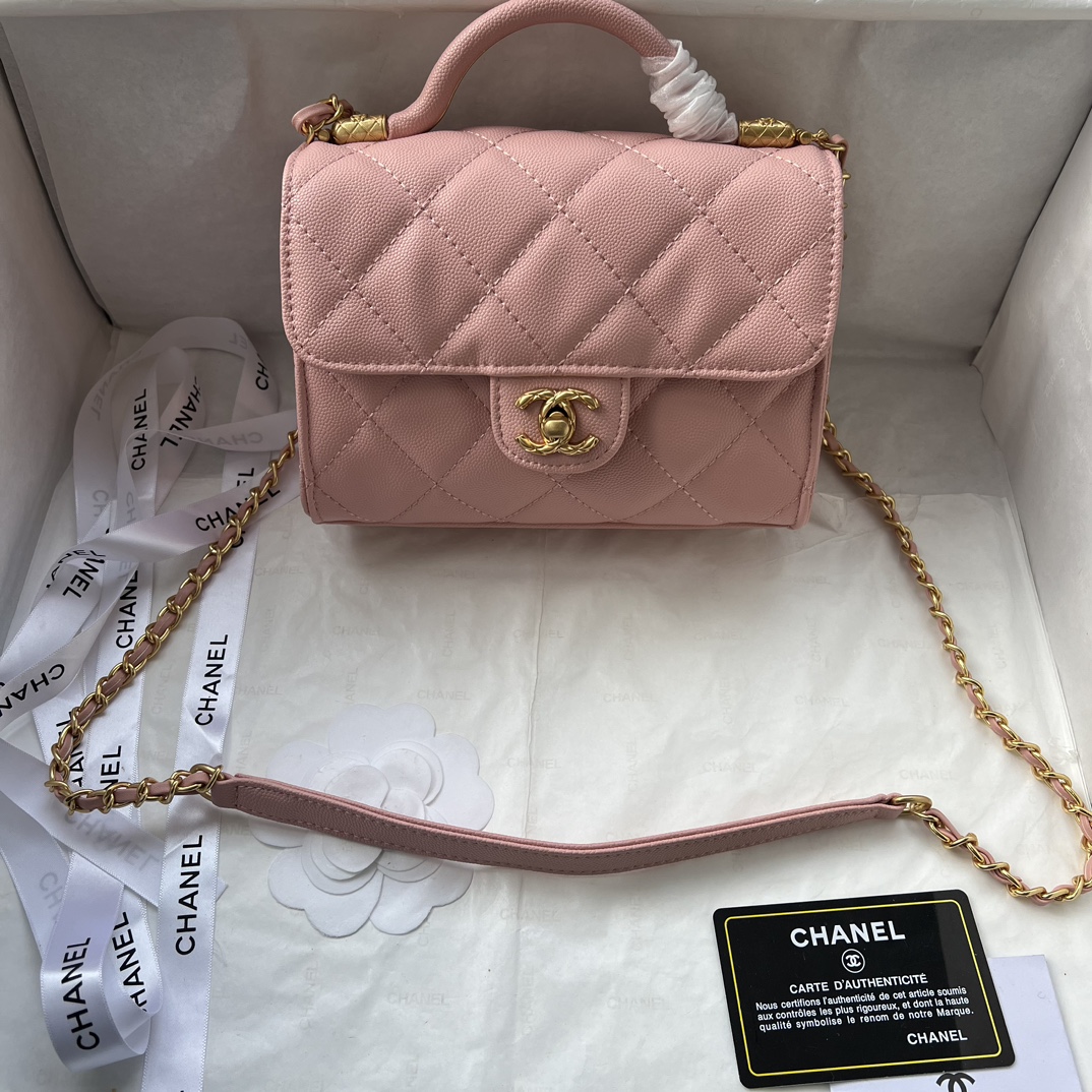 chanel handbags 361 cow leather pink color