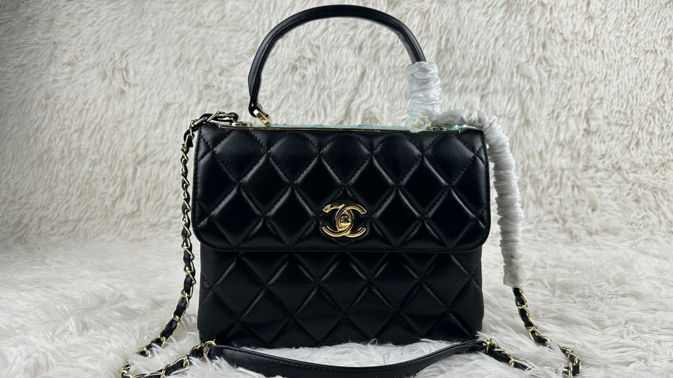 chanel handbags Sheepskin bag 8852 black color