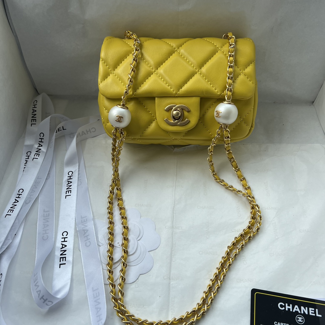 Chanel 24S pearl adjustable buckle 339 yellow