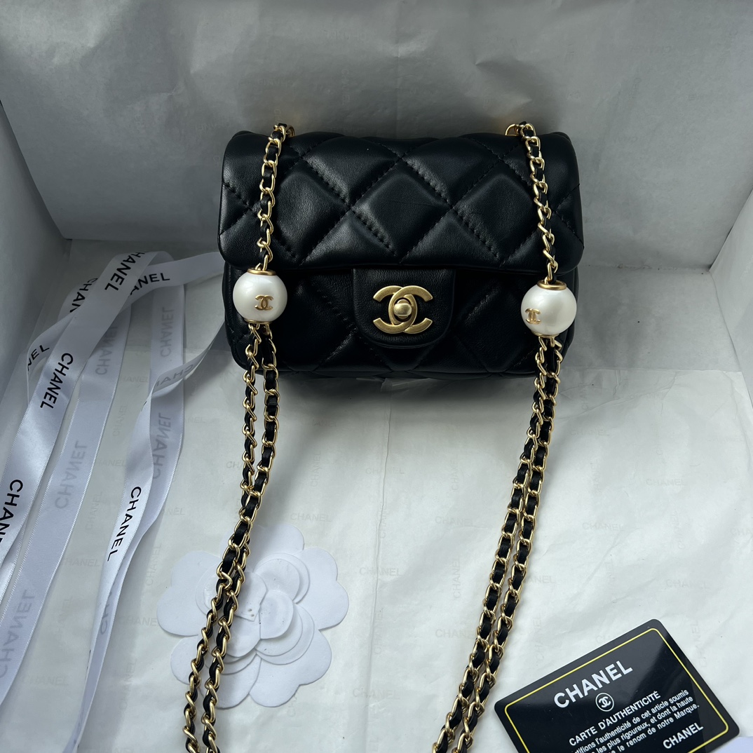 Chanel 24S pearl adjustable buckle 339 Black