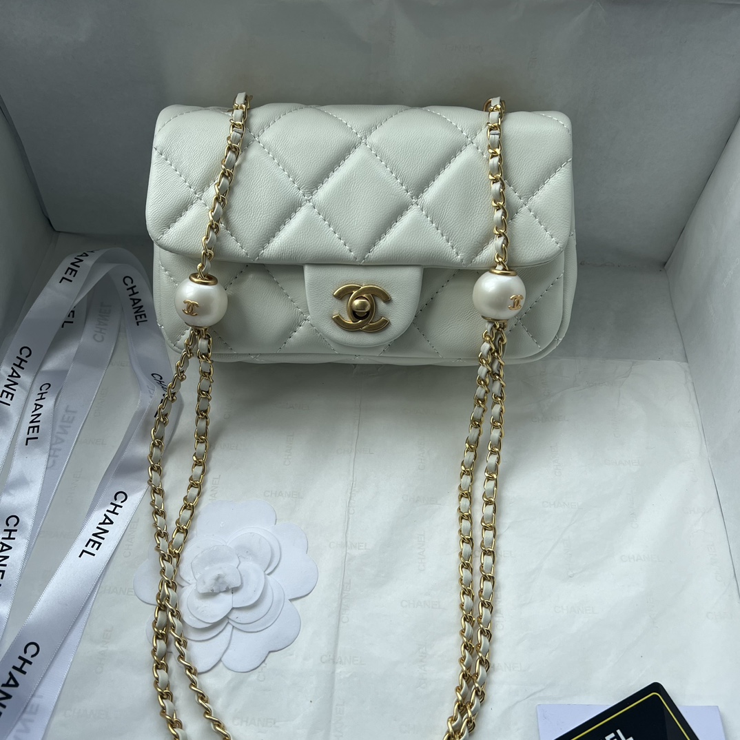 Chanel 24S pearl adjustable buckle 339 large cream color