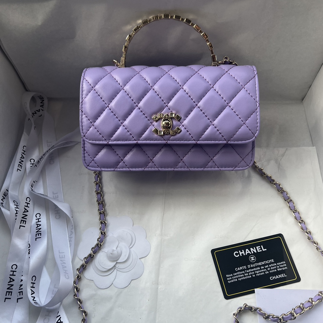 Chanel 24P New Rhinestone Tote woc 338 Purple color