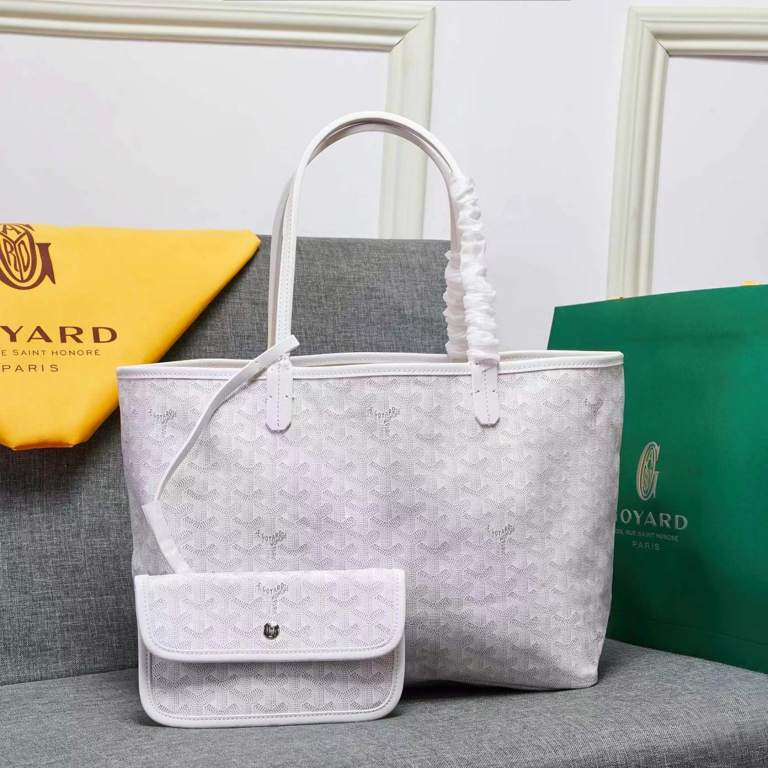 Goyard Saint Louis Tote MM White