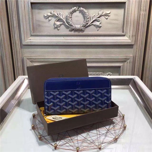 Goyard Matignon Around Zippy long Wallet Dark-Blue