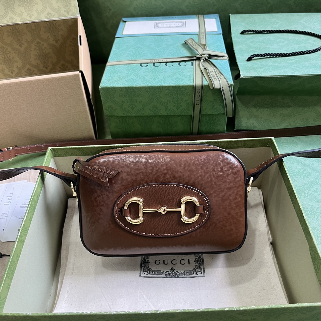 Gucci Horsebit 1955 Collection Small Shoulder Bag 760196 Brown