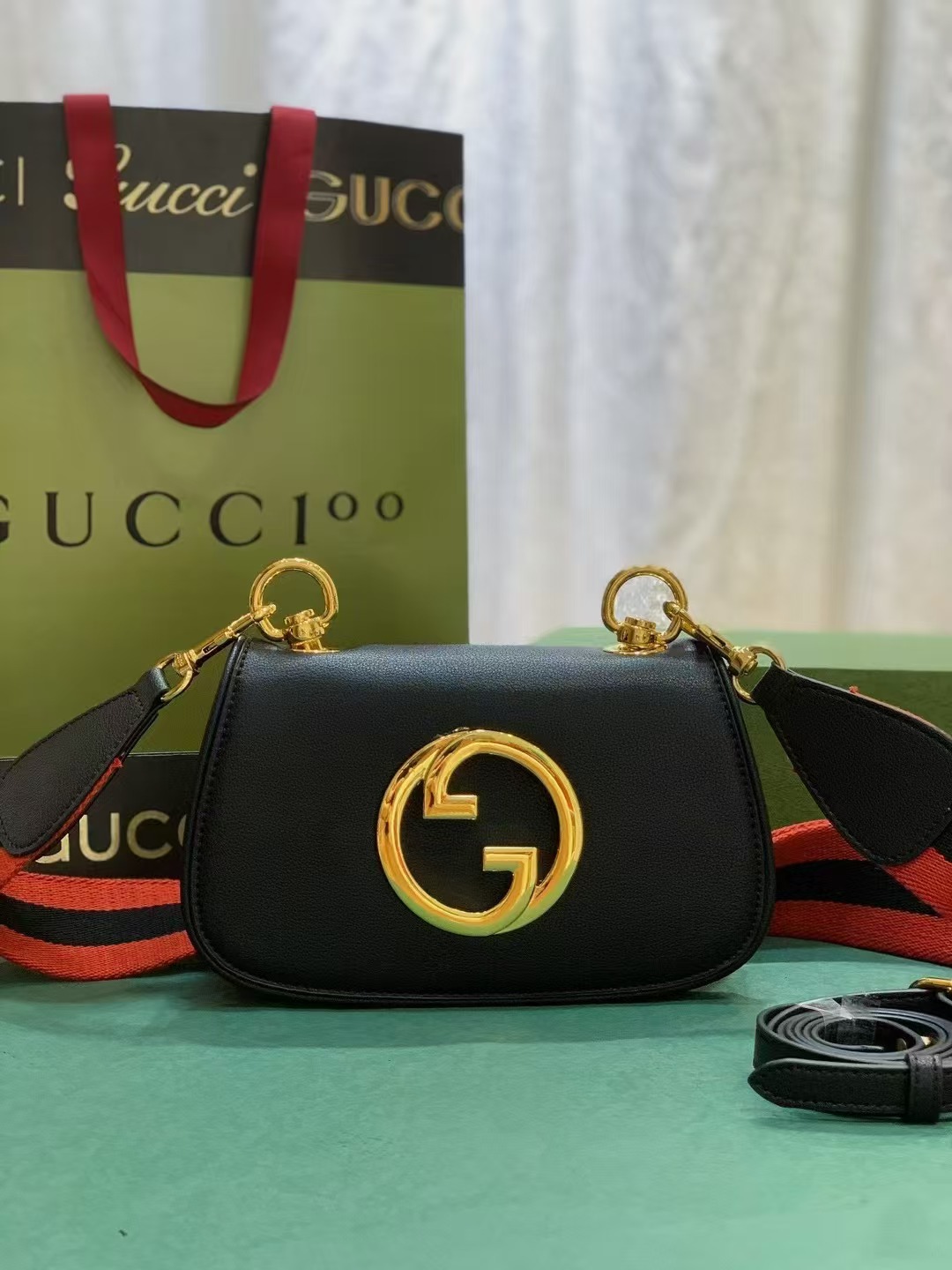 Gucci New Handbag 815700 Black-Gold