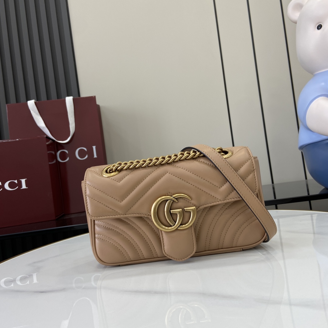 Gucci New Handbag 446744 Rose beige full leather