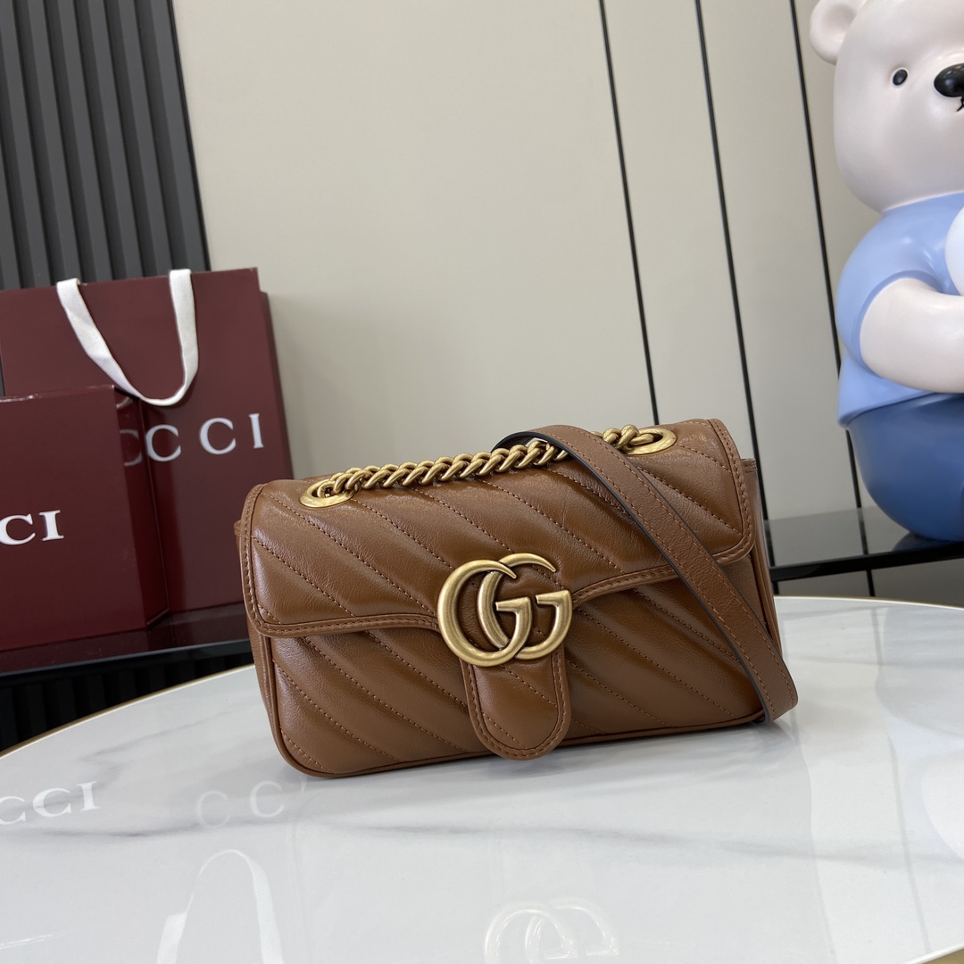 Gucci New Handbag 446744 brown full leather