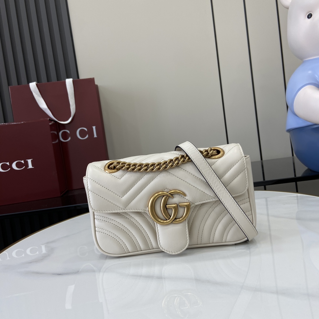 Gucci New Handbag 446744 white full leather