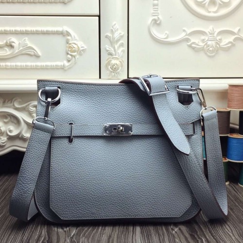 Hermes Blue Lin Medium Jypsiere 31cm Bag