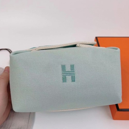 Hermes Bride-a-Brac Large Case in Light Green Canvas