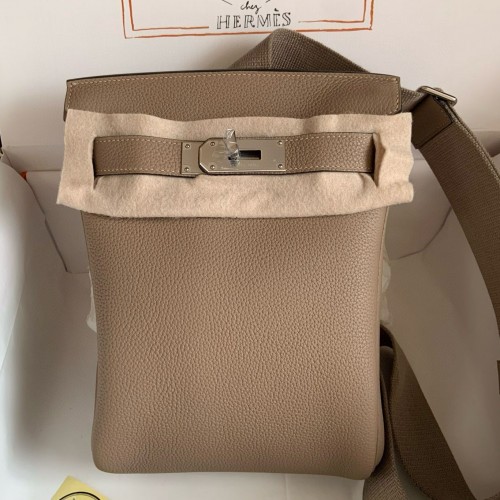 Hermes Hac a Dos PM Backpack in Tourterelle Togo Leather