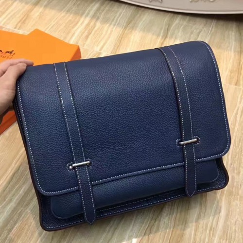 Hermes Dark Blue Steve 35 Messenger Bag