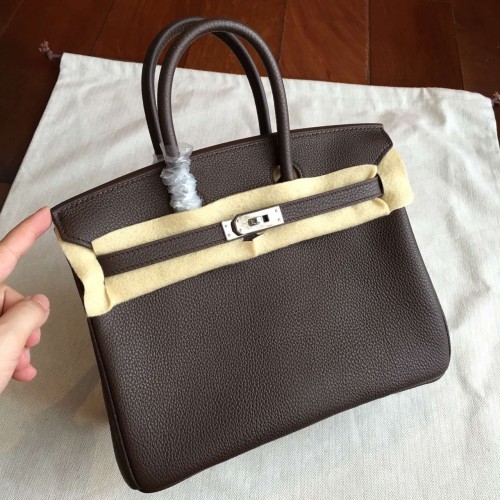 Hermes Cafe Clemence Birkin 25cm Handmade Bag