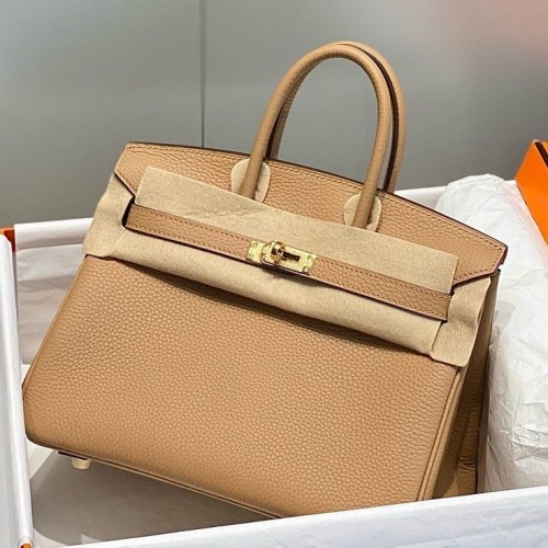 Hermes Birkin 25cm Bag In Chai Clemence Leather