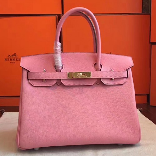 Hermes Pink Epsom Birkin 30cm Handmade Bag