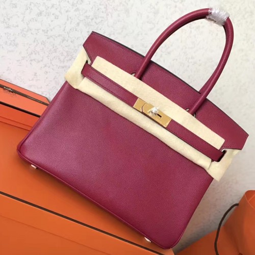 Hermes Ruby Epsom Birkin 30cm Handmade Bag