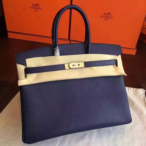 Hermes Sapphire Epsom Birkin 30cm Handmade Bag