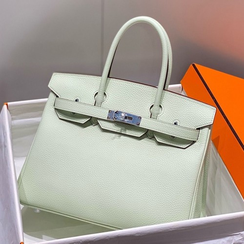 Hermes Birkin 30cm 35CM Bag In Vert Fizz Clemence Leather