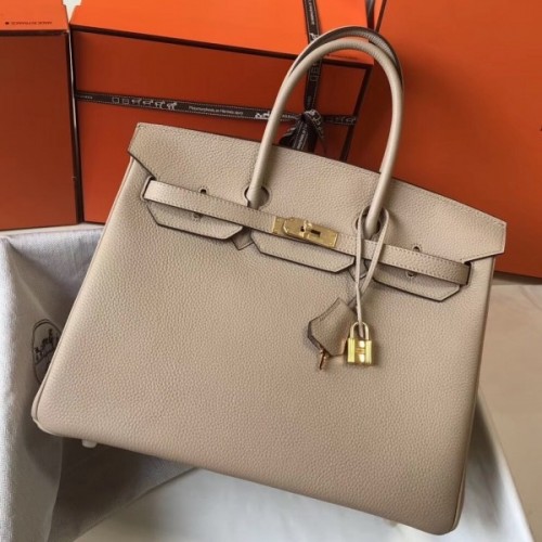 Hermes Birkin 30cm 35cm Bag In Argile Clemence Leather