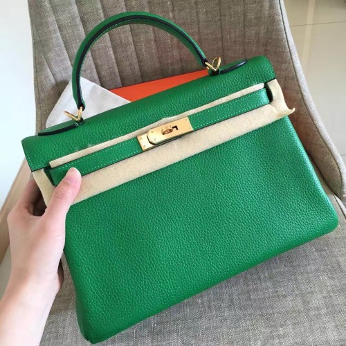 Hermes Bamboo Clemence Kelly Retourne 28cm Handmade Bag