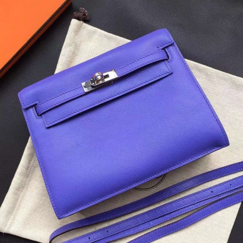 Hermes Kelly Danse Bag In Blue Swift Leather