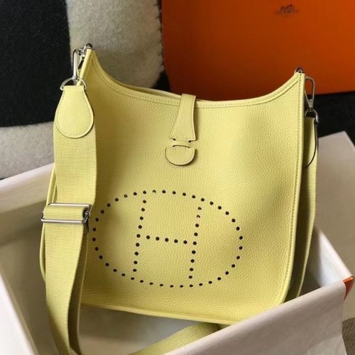 Hermes Evelyne III 29 PM Bag In Jaune Poussin Clemence Leather