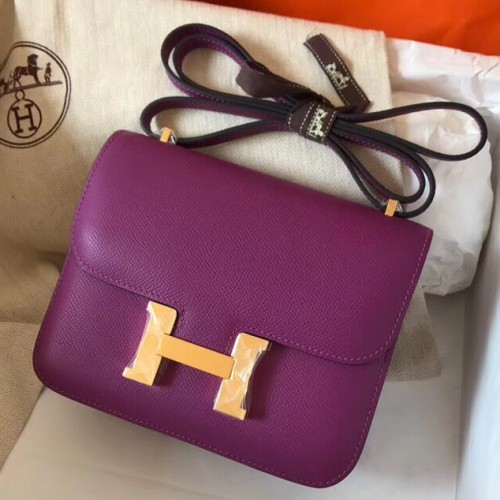 Hermes Mini Constance 18cm Cyclamen Epsom Bag