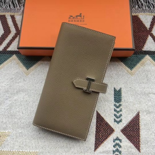 Hermes Gray Epsom Bearn Gusset Wallet