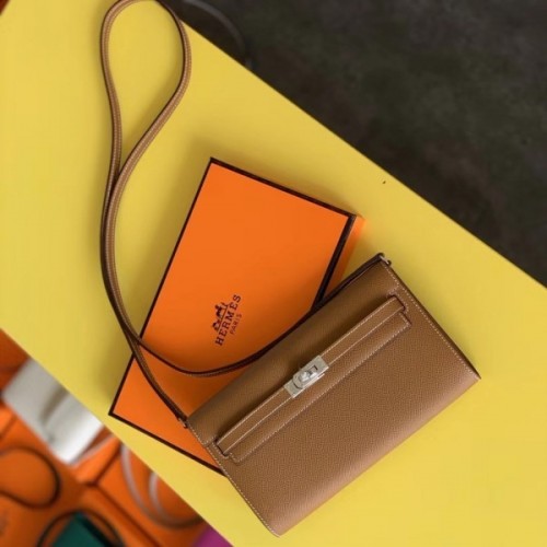 Hermes Kelly Classique To Go Wallet In Gold Epsom Calfskin