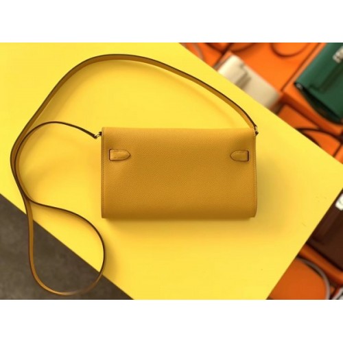 Hermes Kelly Classique To Go Wallet In Yellow Epsom Calfskin