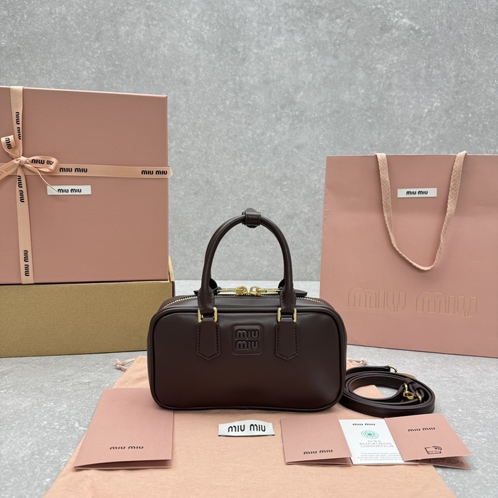 MiuMiu mini bowling bag full leather chocolate 5526