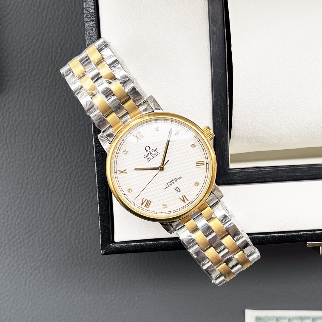 Replica OMEGA Women's Watches 1163 Gold Frame - White Dial