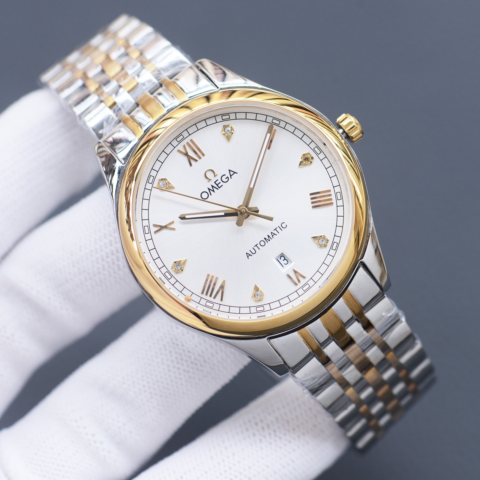 Replica OMEGA Women's Watches 1167 Gold Frame-White Dial